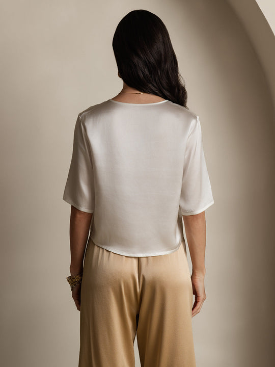 Heidi-Mode | 100% Seide Lässiges Damen T-Shirt