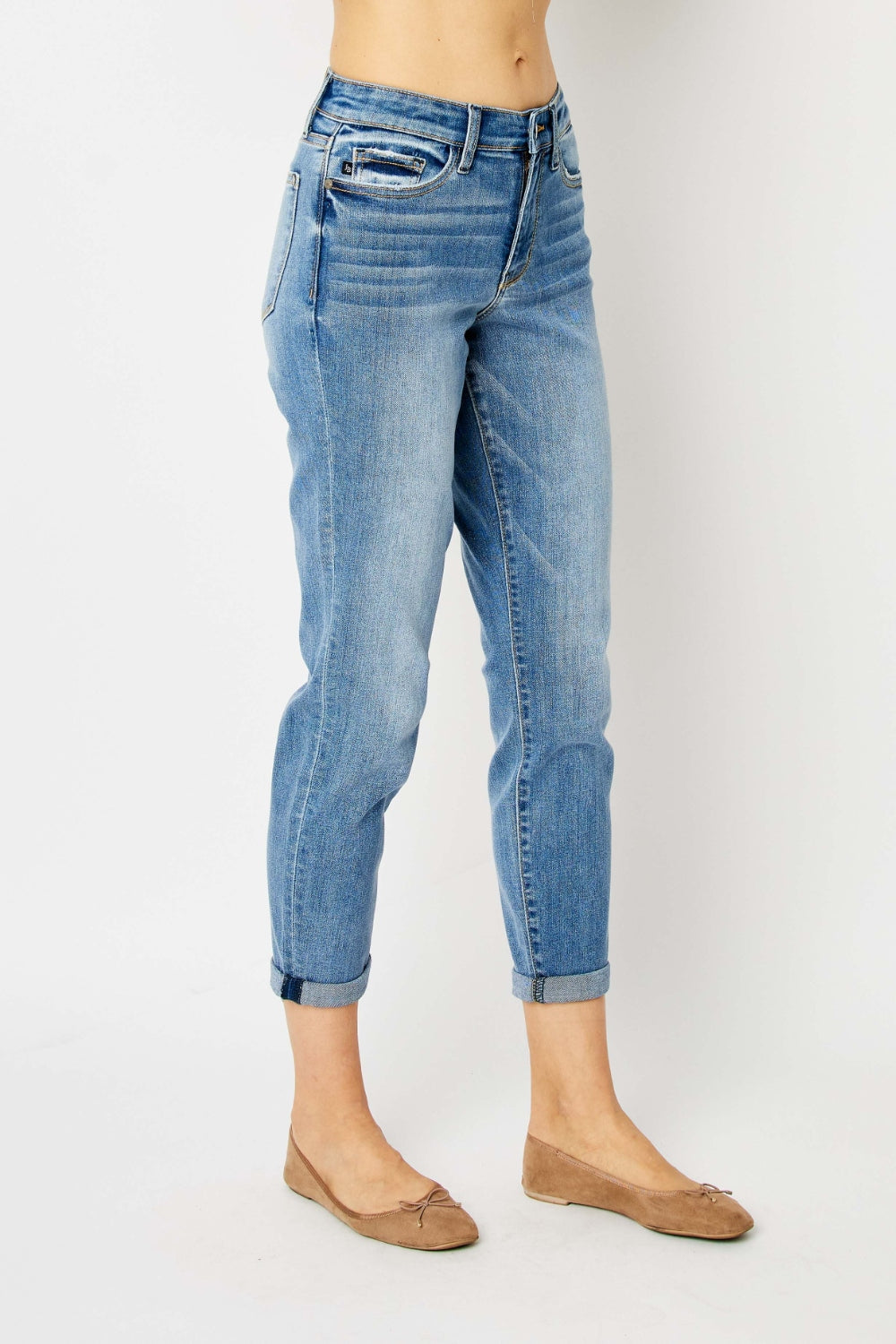 Heidi-Mode | Judy Blue Vollgröße Umschlag Saum Slim Jeans