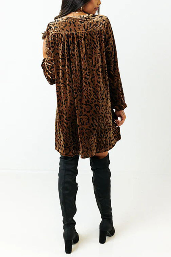 Heidi-Mode | Wechselnde Jahreszeiten Mode Leopard Samt Kleid