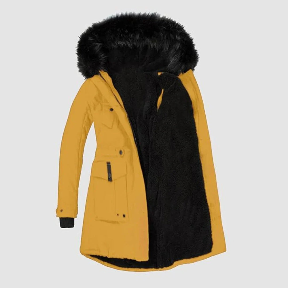 Heidi-Mode | Damenparka Mit Schwarzem Kunstfellbesatz