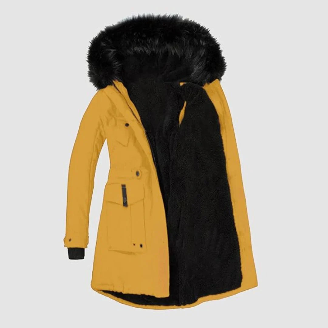Heidi-Mode | Damenparka Mit Schwarzem Kunstfellbesatz