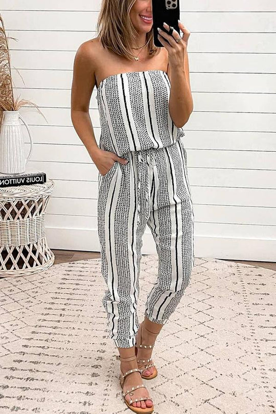 Heidi-Mode | Statement Style Gestreifter Jumpsuit