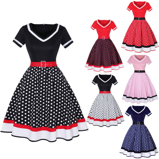 Heidi Mode | Vintage Hepburn Polka Dot Kleid