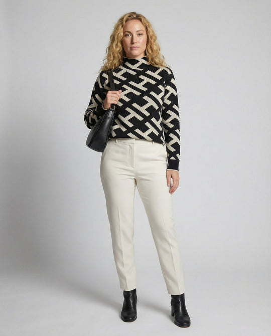 Bequemer Geometrischer Pullover Damen | Heidi-Mode