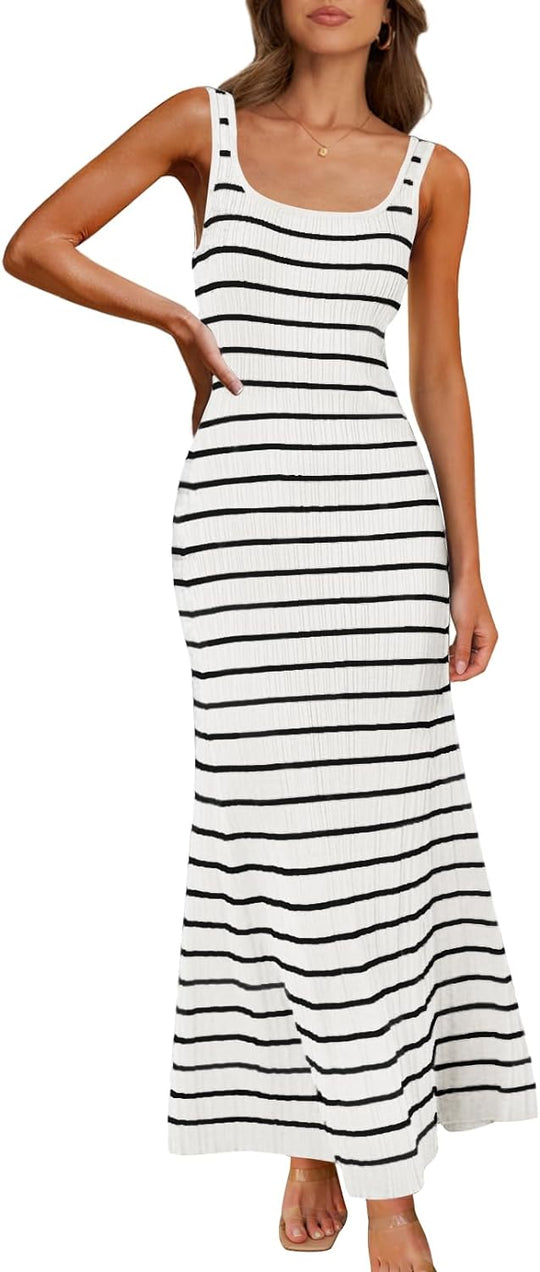 Streepjes Maxi Jurk voor Dames