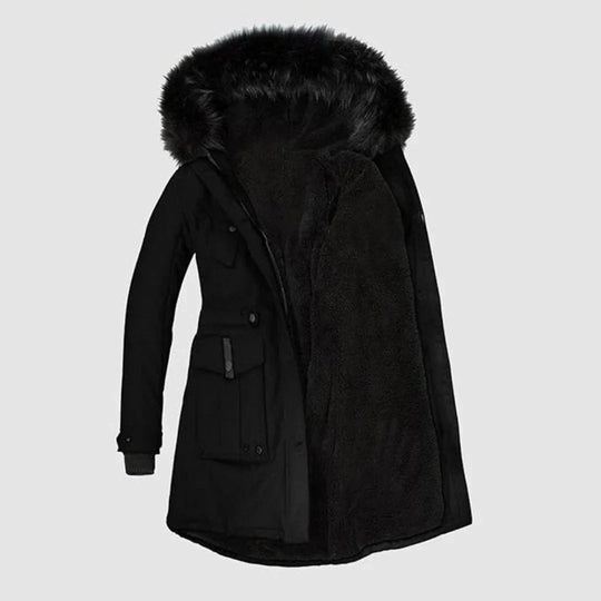 Heidi-Mode | Damenparka Mit Schwarzem Kunstfellbesatz