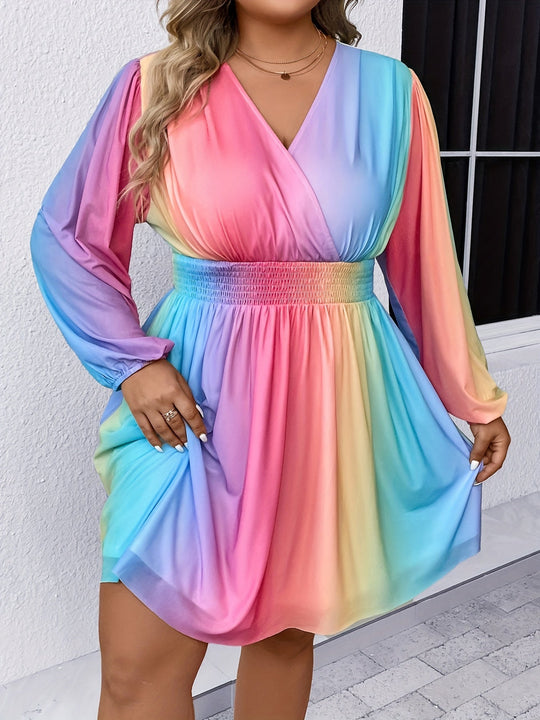 Plus Size Regenbogenkleid - Lina