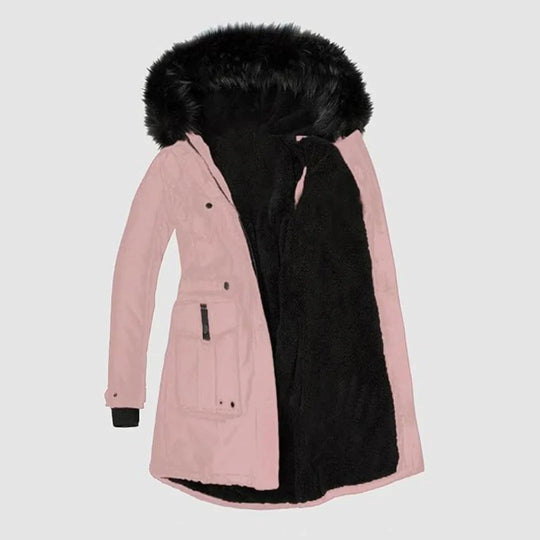 Heidi-Mode | Damenparka Mit Schwarzem Kunstfellbesatz