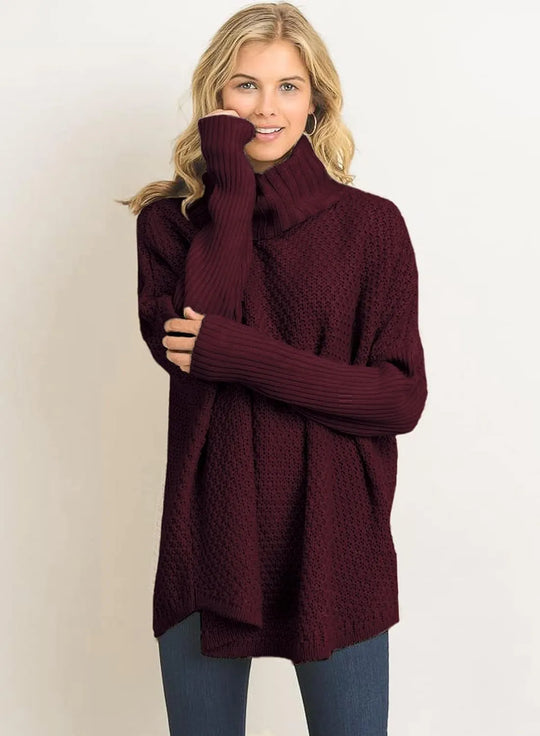 Heidi-Mode | Plus Maat Turtleneck Lange Mouw Casual Pullover Gebreide Tuniek Sweater