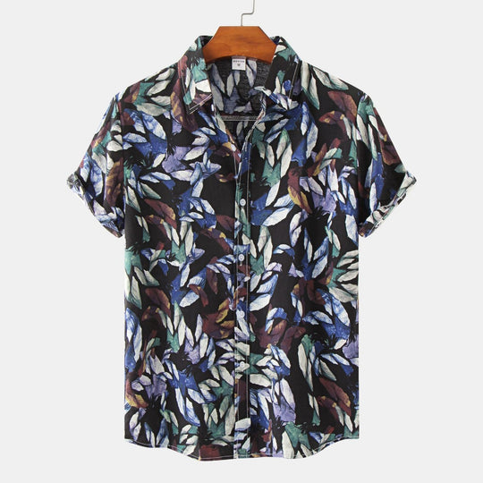 Heidi Mode | Floral kurzärmeliges Blumenhemd Männer