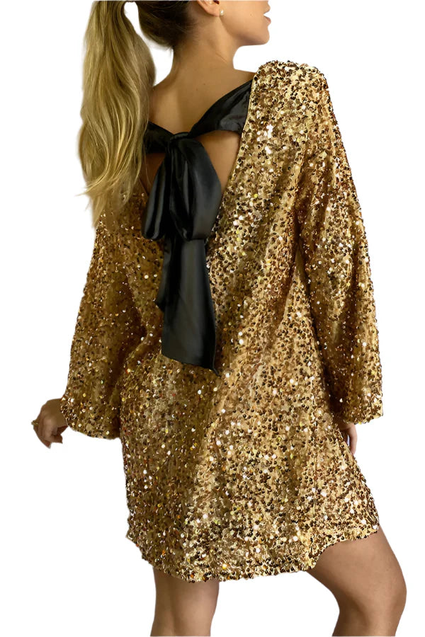 Heidi-Mode | Funky Kleid mit Glitzer und Banddetails Frisch und Modisch