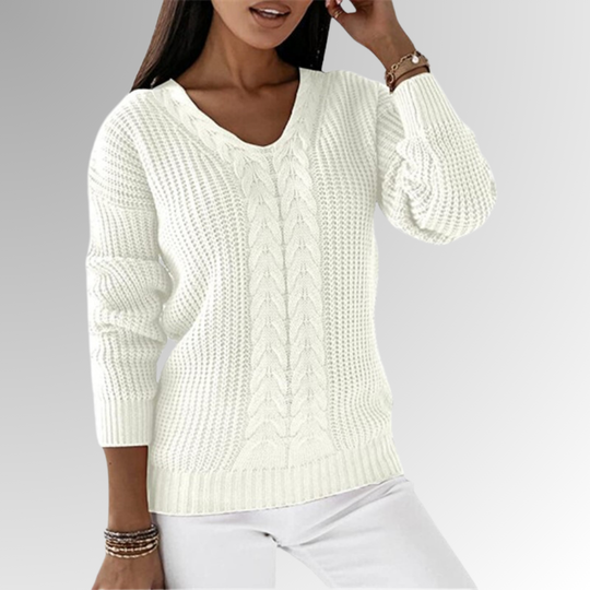 Heidi-Mode | Weicher Strickpullover Mit Zopfmuster