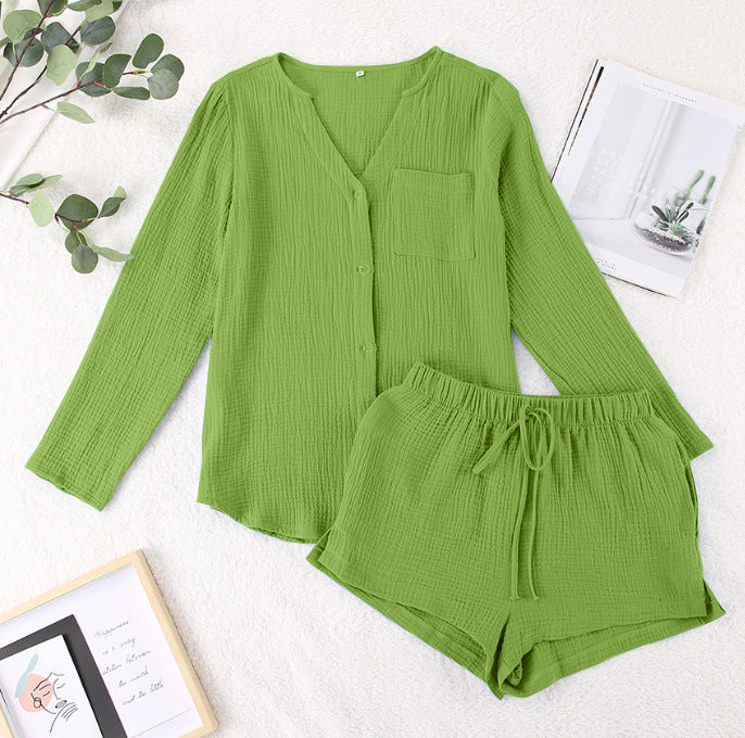 Heidi-Mode | Notched Langarm-Top und Shorts-Set