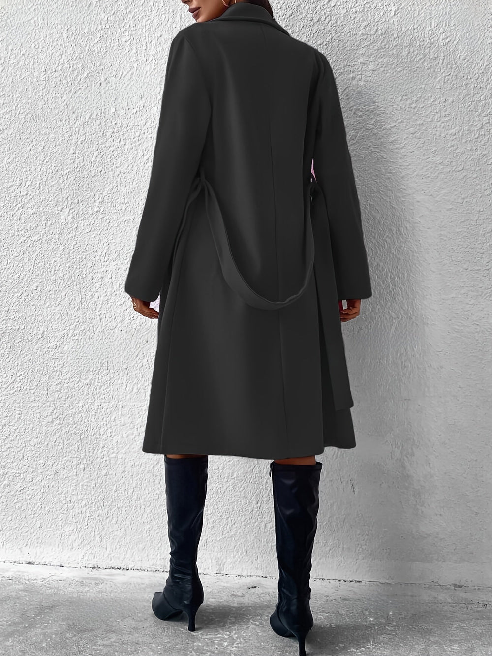 Heidi-Mode | Trenchcoat mit Gürtel und einfarbigem Polyestermaterial für Frauen Schicke Oberbekleidung für den alltäglichen Gebrauch