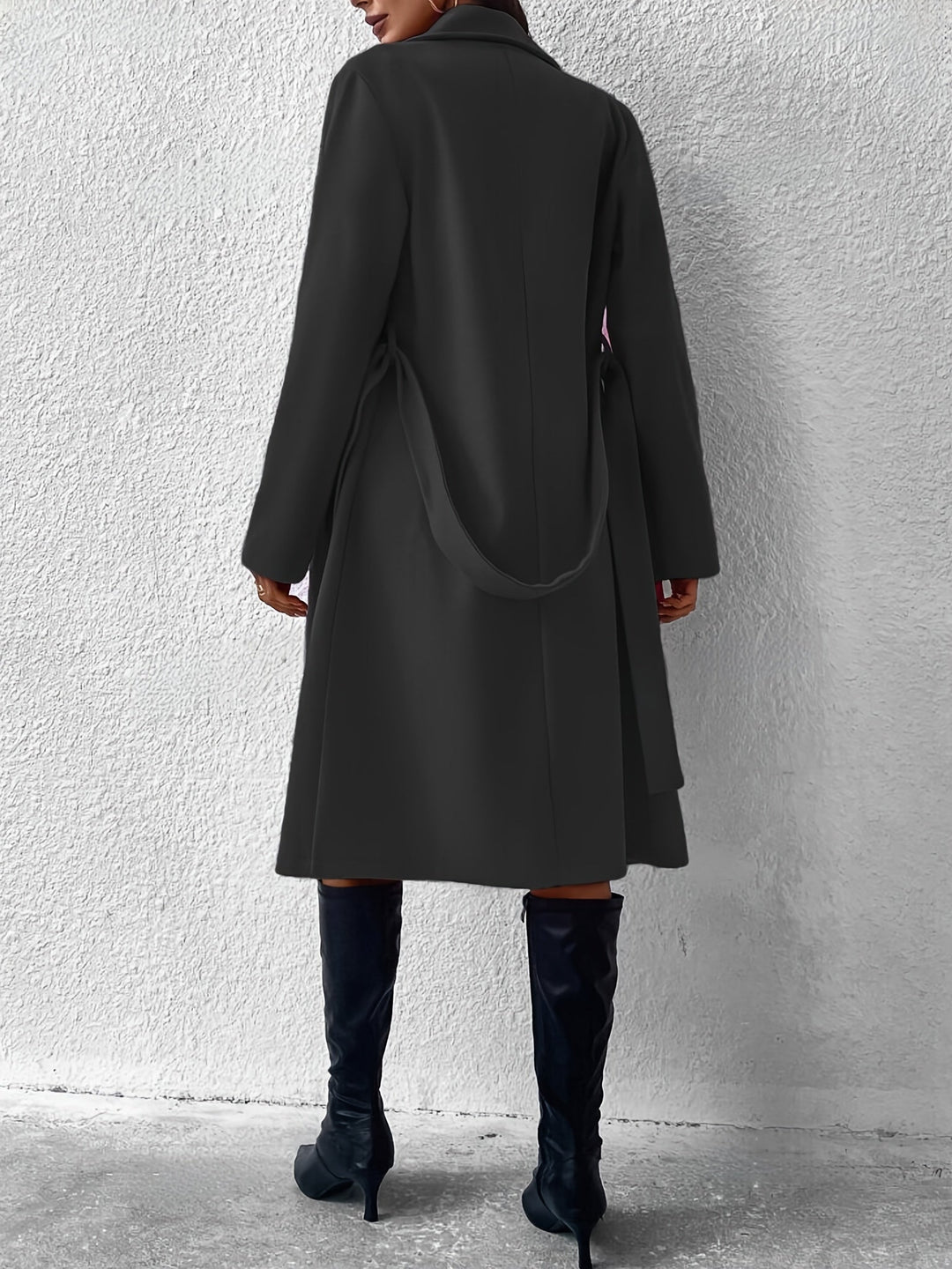 Heidi-Mode | Trenchcoat mit Gürtel und einfarbigem Polyestermaterial für Frauen Schicke Oberbekleidung für den alltäglichen Gebrauch