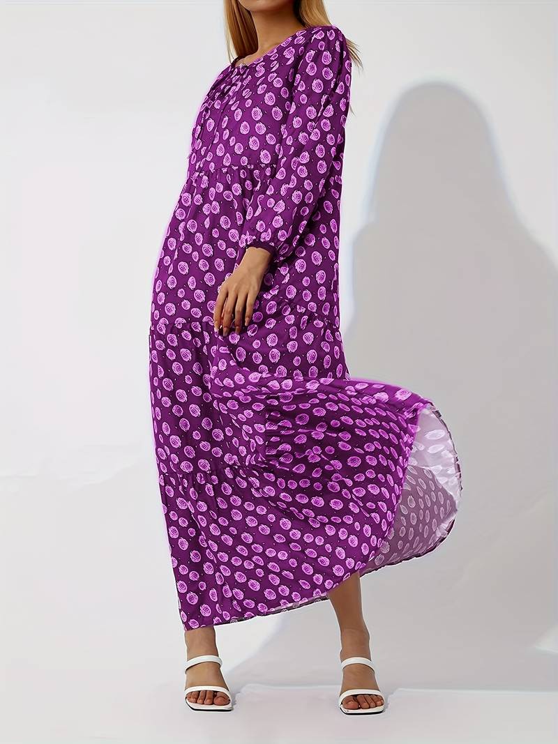 boho maxi jurk met bloemenprint