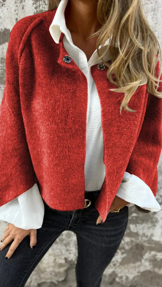 Heidi-Mode | Eleganter Rundhalsausschnitt Damen Strickjacke