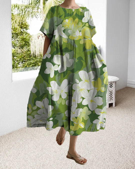 Heidi-Mode | Lockeres, Kurzärmliges, Bedrucktes Kleid