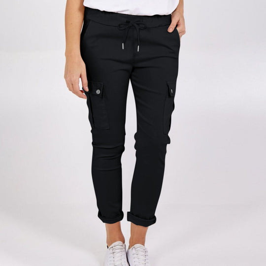 Heidi-Mode | Damen Cargo-Hosen mit Taschen und Kordelzug
