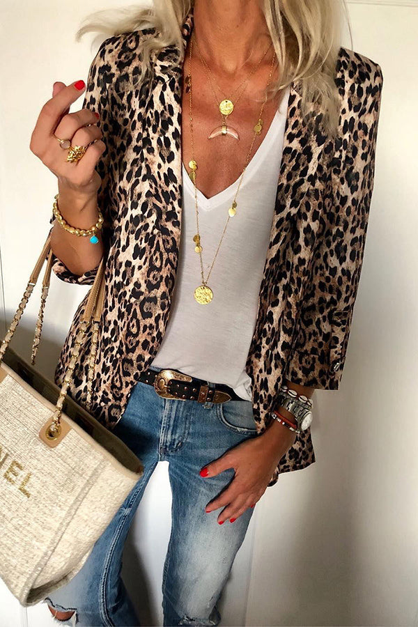 Heidi-Mode | All See Leopard Leichtgewicht Blazer