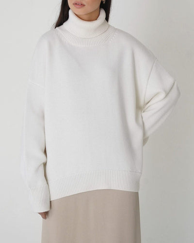 Heidi-Mode | Eleganter Oversized Damen Rollkragenpullover Aus Baumwolle
