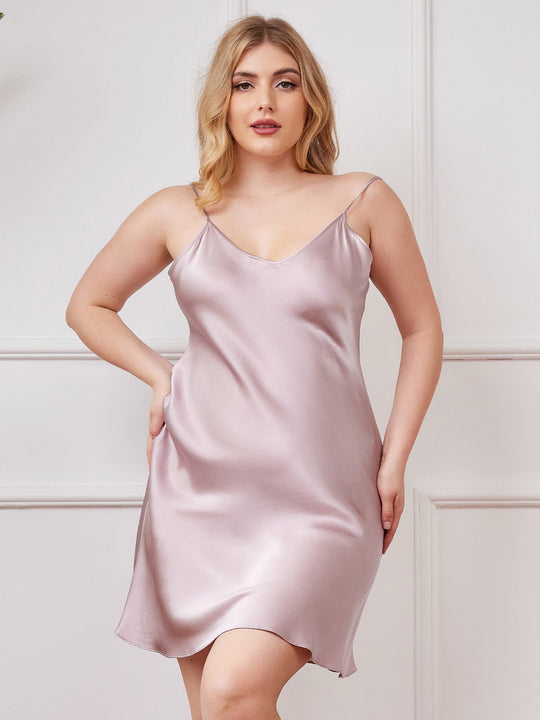 Heidi-Mode | Plus Size Ren Seide Sexy Chemise Nachtwäsche
