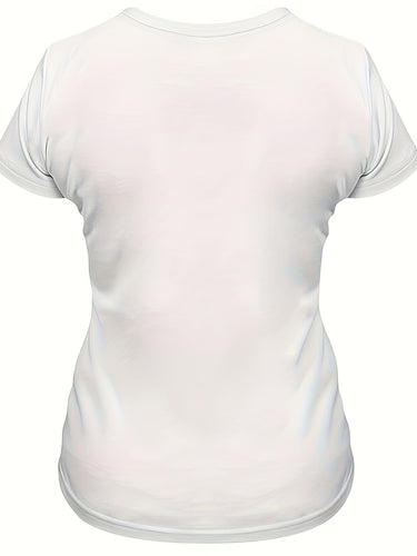 Heidi-Mode | Damen T-Shirt Sommershirt mit Hühnerdruck, Rundhalsausschnitt, Kurze Ärmel, Lässig und Komfortabel