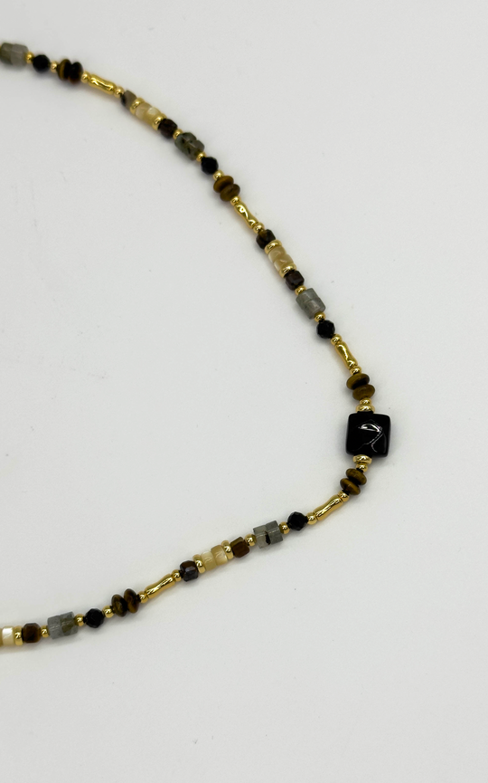 Bruine Kwartsen Kralen Ketting