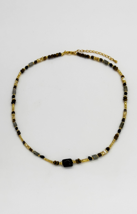Bruine Kwartsen Kralen Ketting