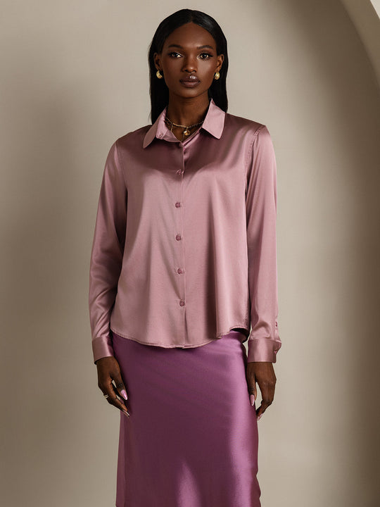 Heidi-Mode | Damen Seiden Basis Militär Revers Hemd