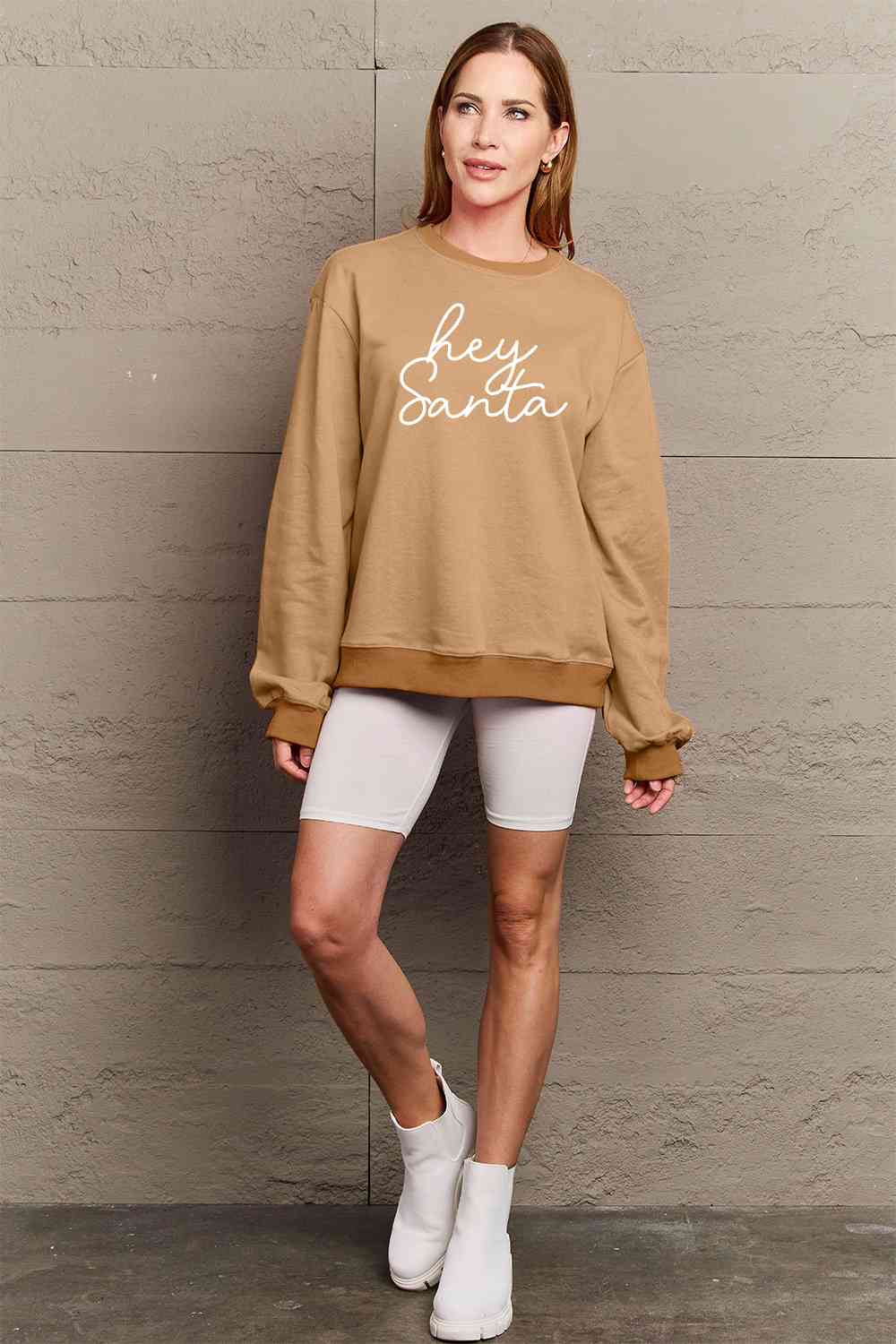 Heidi-Mode | Vollgröße Hey Santa Grafik Sweatshirt
