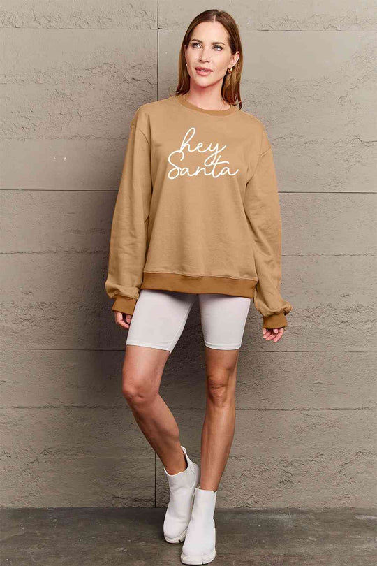 Heidi-Mode | Vollgröße Hey Santa Grafik Sweatshirt