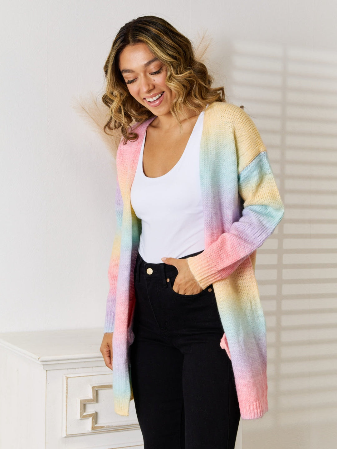 Heidi-Mode | Engel Flügel Vollgröße Gradient Offene Front Cardigan