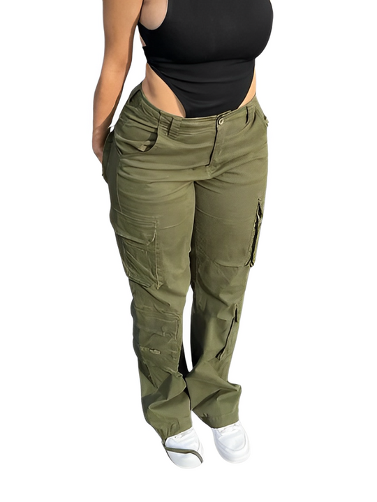 Heidi - Baggy Cargohose mit hoher Taille