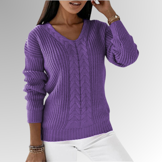 Heidi-Mode | Weicher Strickpullover Mit Zopfmuster