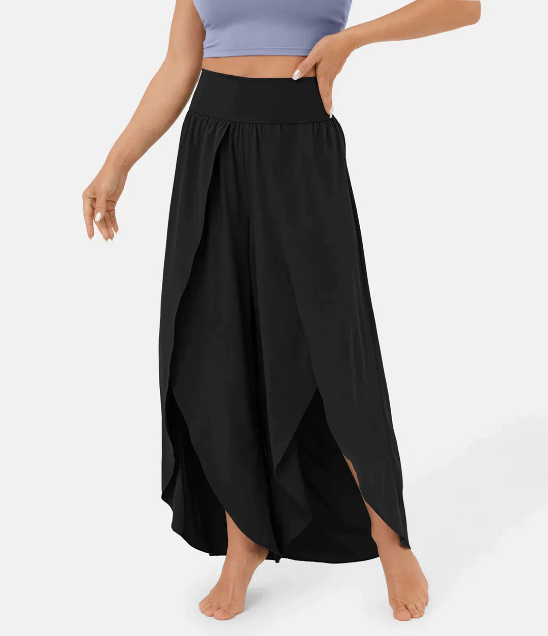 Heidi-Mode | Damen Hose Super Bequeme, Luftige und Elegante Schlaghose mit Integrierten Shorts