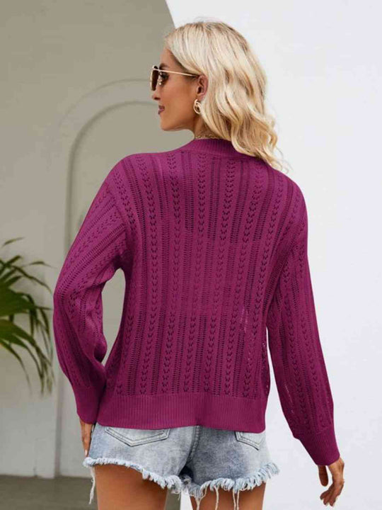 Heidi-Mode | Knopfverschluss Rippenbesatz Cardigan