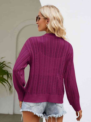Heidi-Mode | Knopfverschluss Rippenbesatz Cardigan
