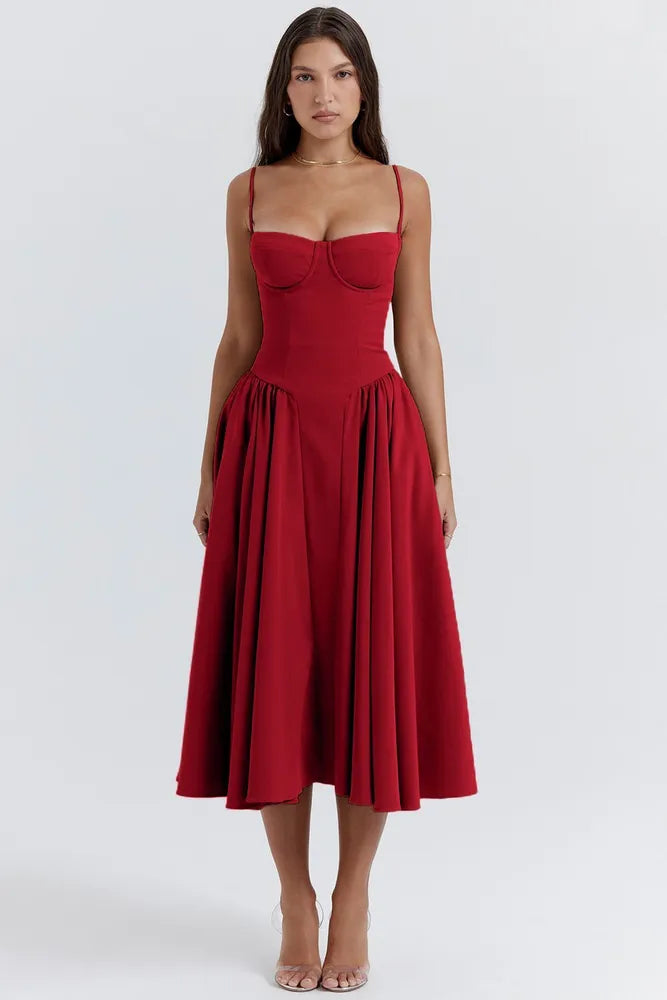 Heidi-Mode | Kleid Sleek Rückenauschnitt Sling Kleid