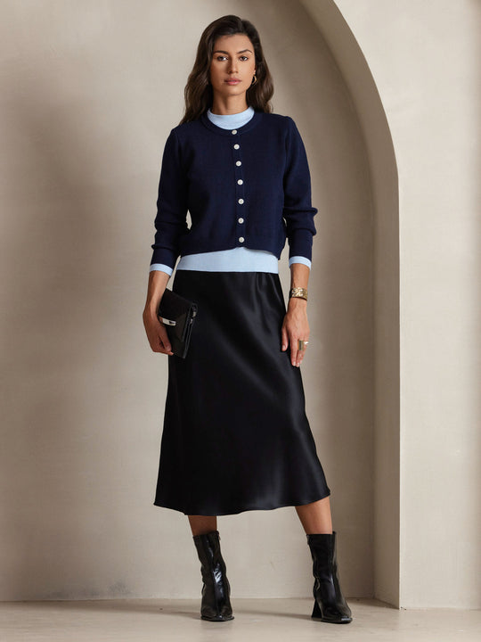 Heidi-Mode | Lange Seidenkleid mit Spaghetti-Träger