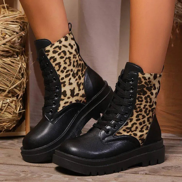 Heidi-Mode | Damen Leoparden Martin Stiefel