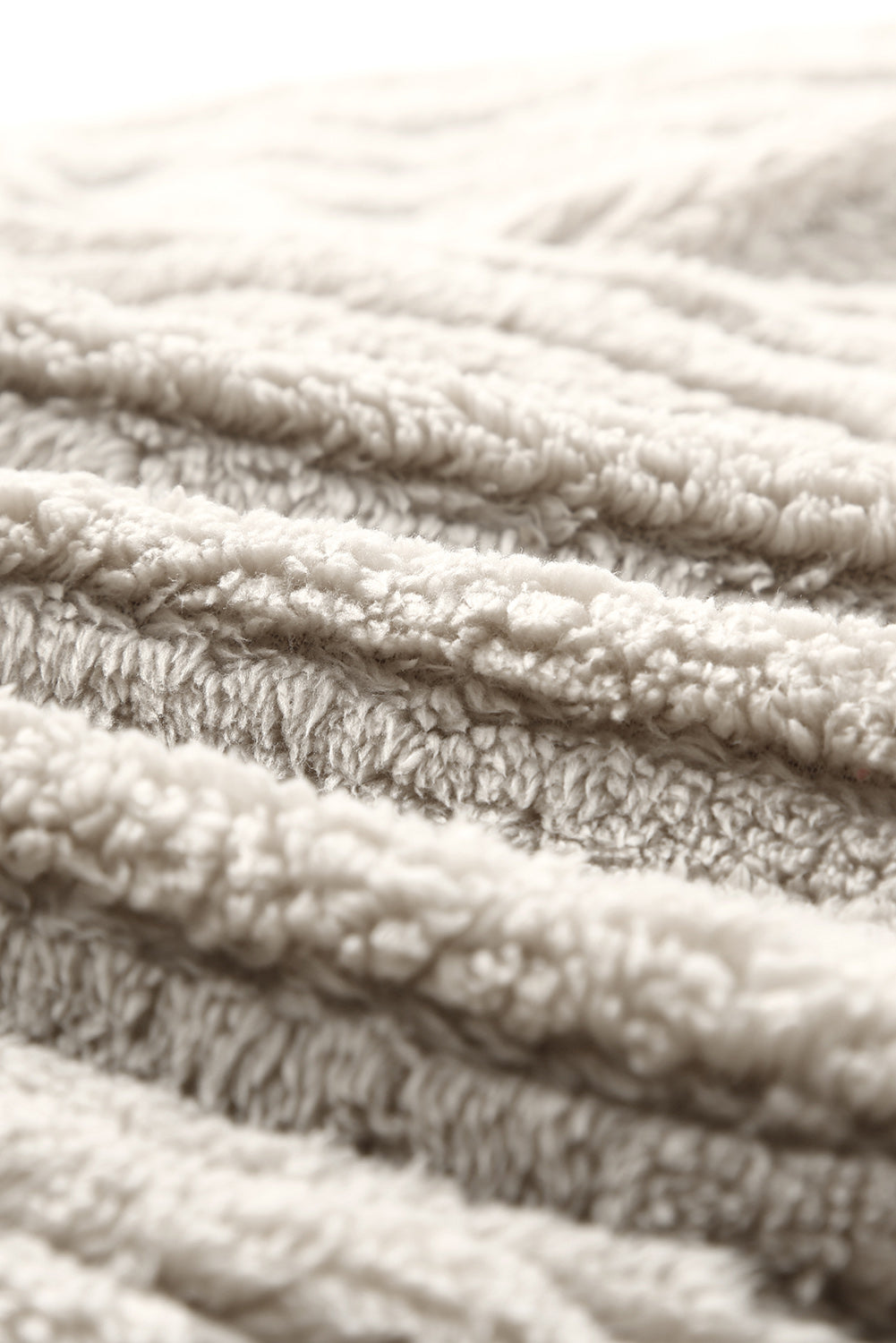 Unifarbene Plüsch Fleece Jacke Mit Knopfleiste