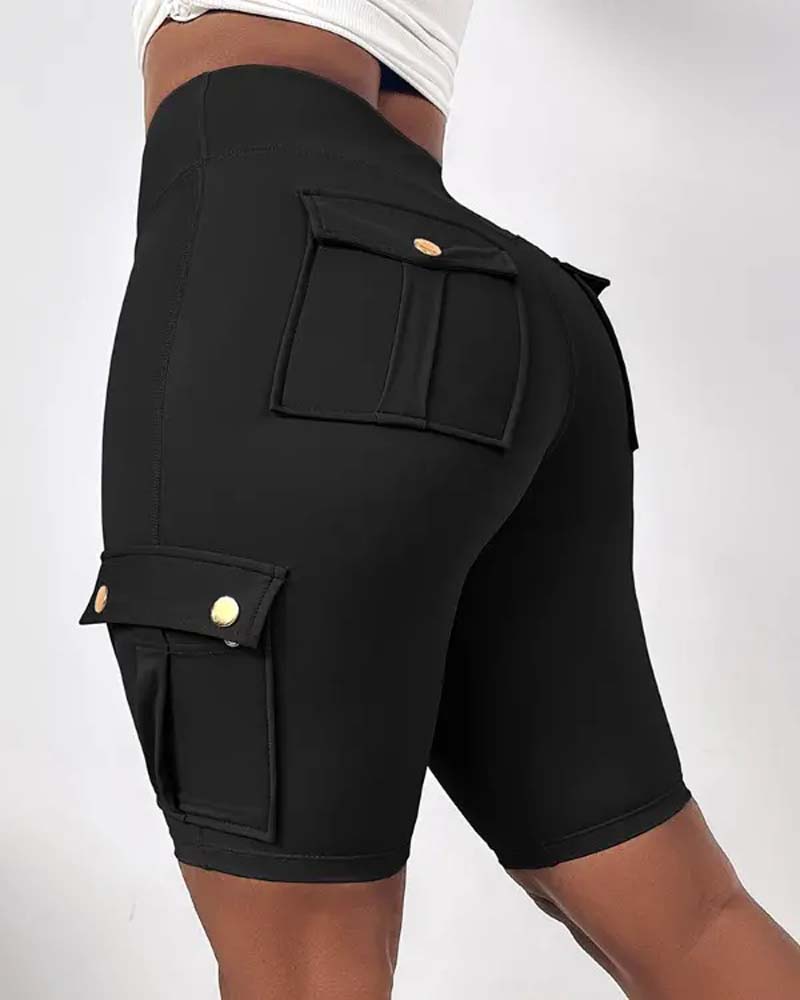 Heidi-Mode | Damen Freizeit-Shorts mit Taschen Unifarben