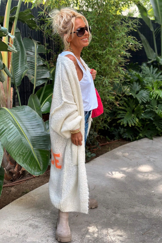 Heidi-Mode | Buchstaben Fall Schulter Lange Ärmel Cardigan