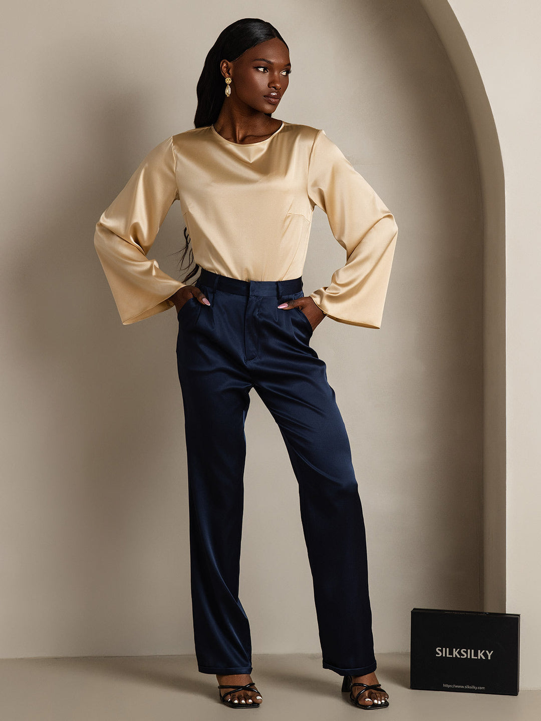 Heidi-Mode | Seiden Langarm Bluse