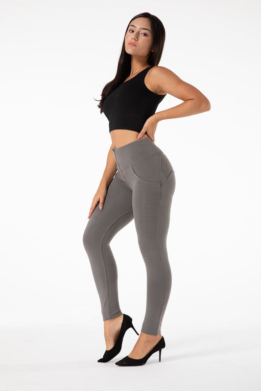 Heidi-Mode | Strenge Graue Leggings mit Hoher Taille
