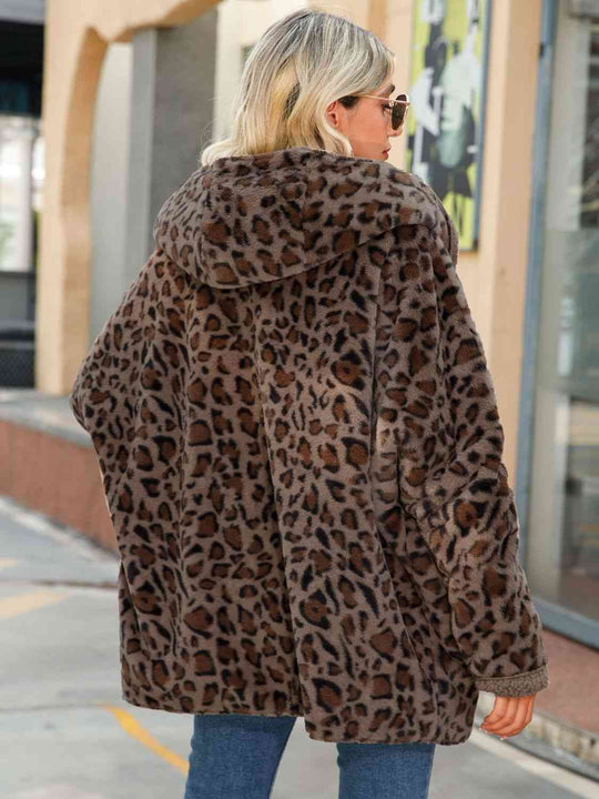 Heidi-Mode | Leopard Kapuzenmantel mit Taschen