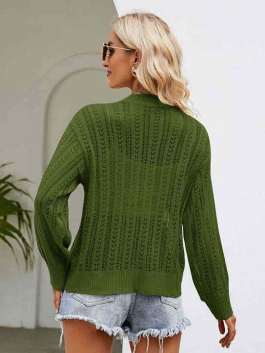 Heidi-Mode | Knopfverschluss Rippenbesatz Cardigan