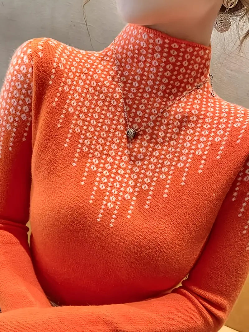 Heidi-Mode | Rollkragenpullover Mit Geometrischer Eleganz