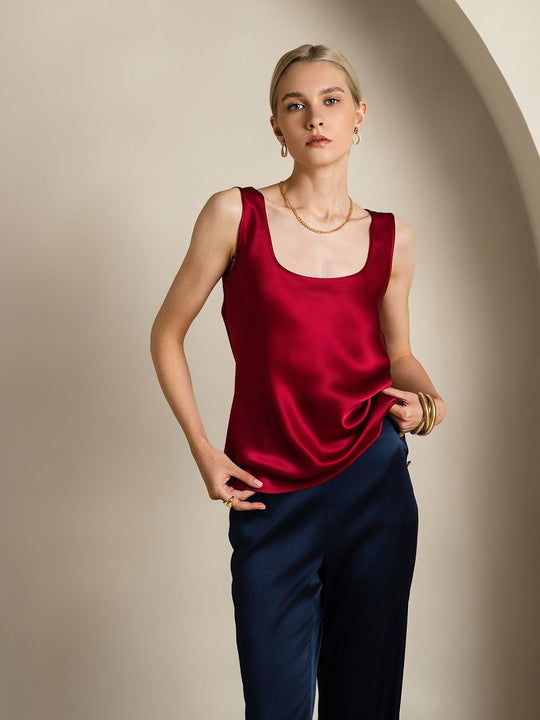 Heidi-Mode | Seide U-Ausschnitt Trägershirt